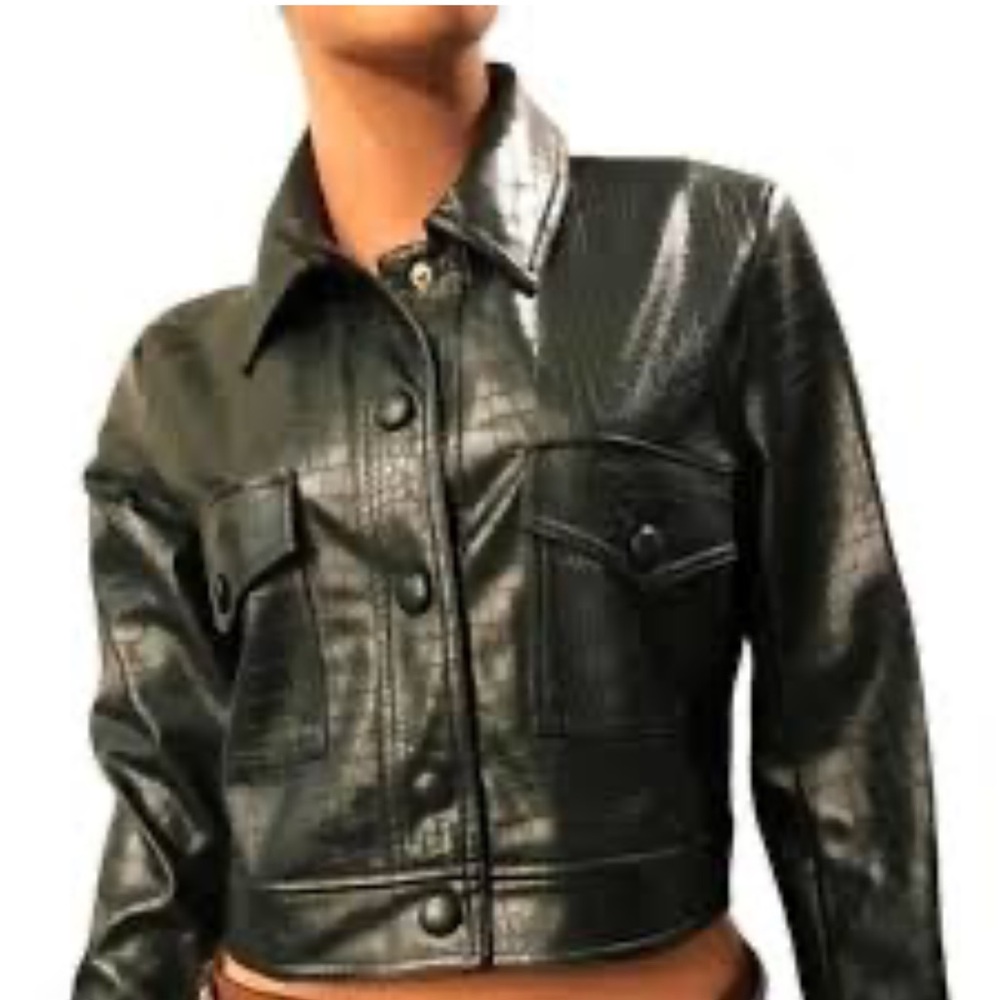 House of the Harlow 1960 Green Croc-Embossed Jacket